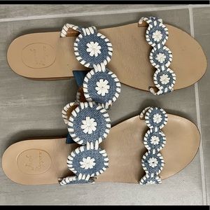 Jack Rogers blue and white Lauren Sandals